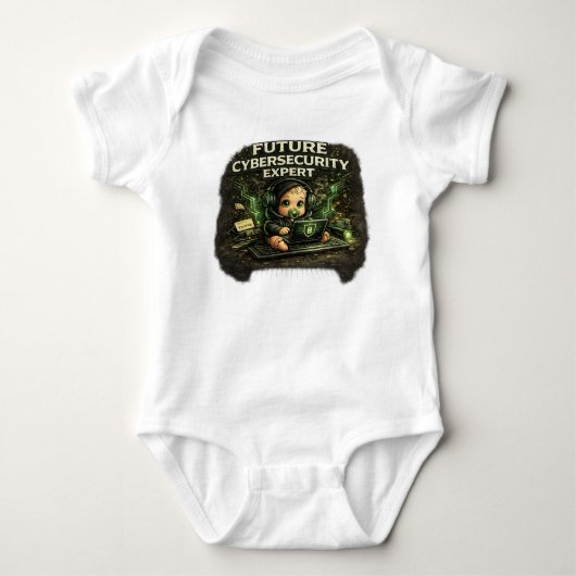 Future Cybersecurity Expert Baby ベビーボディスーツ (正面)