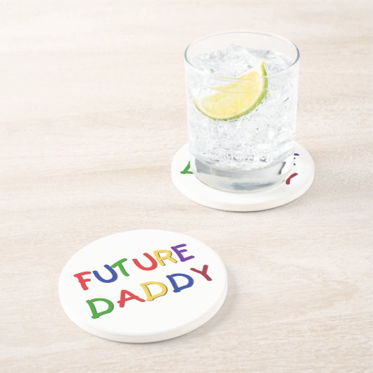 Future Daddy Primary Colors Tシャツとギフト コースター (側面)