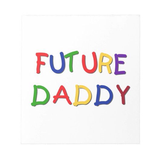 Future Daddy Primary Colors Tシャツとギフト ノートパッド (正面)