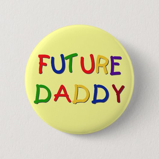 Future Daddy Primary Colors Tシャツとギフト 缶バッジ (正面)
