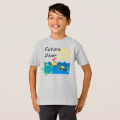 Future Diver Designer – キッズベーシックTシャツ Tシャツ (正面フル)