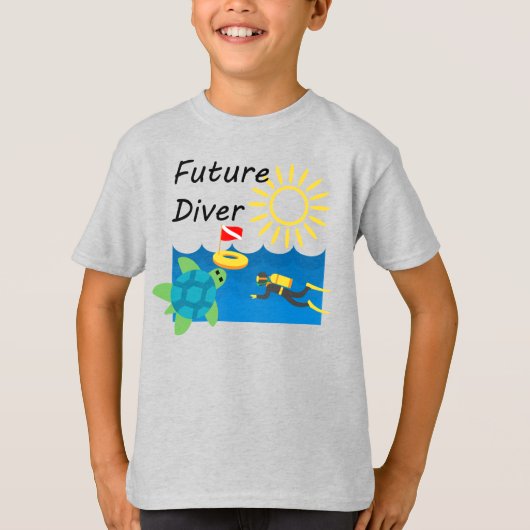 Future Diver Designer – キッズベーシックTシャツ Tシャツ (正面)