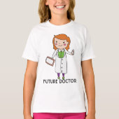 Future Doctor Girl with Red Hair Tシャツ (正面)