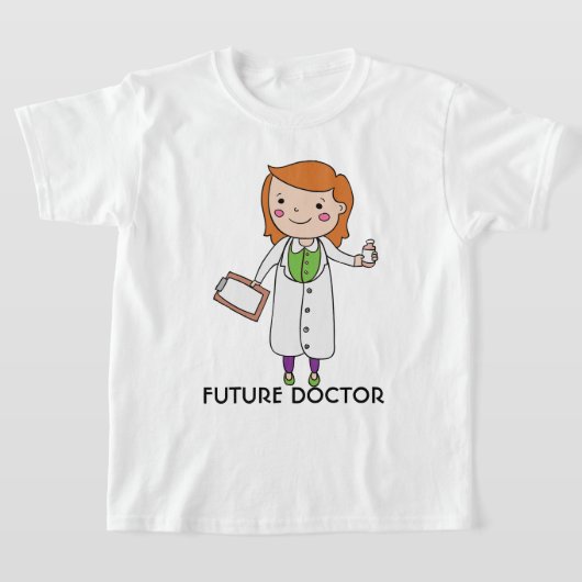 Future Doctor Girl with Red Hair Tシャツ (レイダウン)