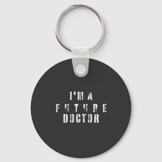 Future Doctor Grunge Typography Design キーホルダー (正面)