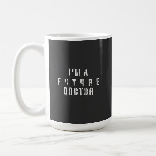 Future Doctor Grunge Typography Design コーヒーマグカップ (左)