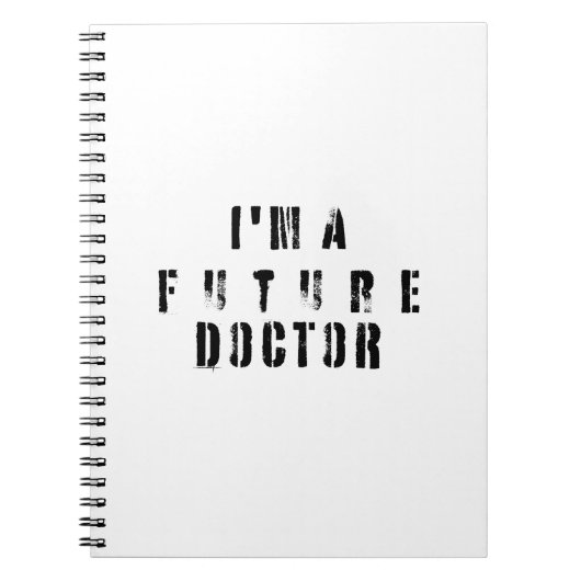 Future Doctor Grunge Typography Design ノートブック (正面)