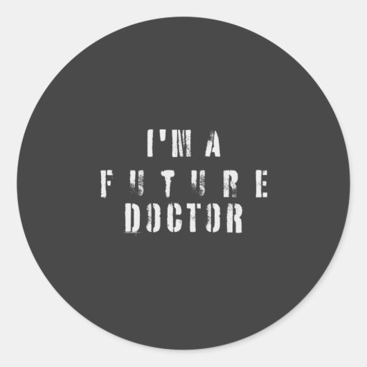 Future Doctor Grunge Typography Design ラウンドシール (正面)
