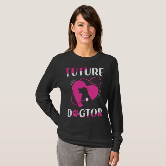 Future Dogtor Cute Aspiring Veterinarian Tシャツ (正面フル)
