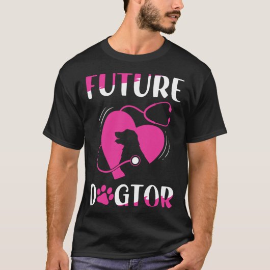 Future Dogtor Cute Aspiring Veterinarian Tシャツ (正面)