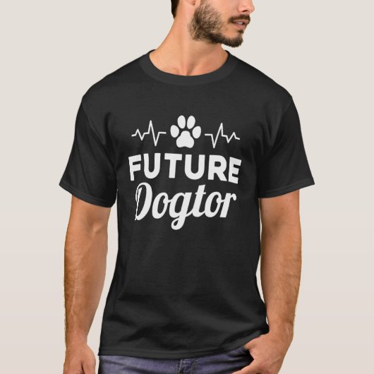 Future Dogtor Veterinarian Student Vet勉強ファン Tシャツ (正面)