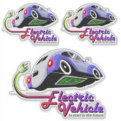Future Electric Vehic | 8"x 8"- 光沢のある透明 シール (正面)