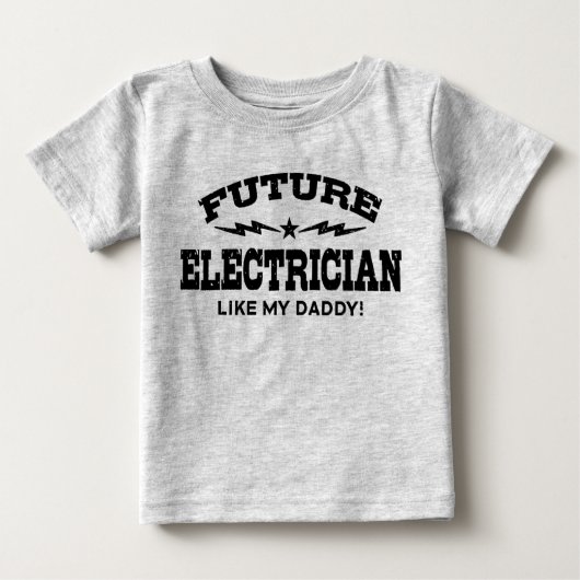 Future Electrician Like My Daddy ベビーTシャツ (正面)