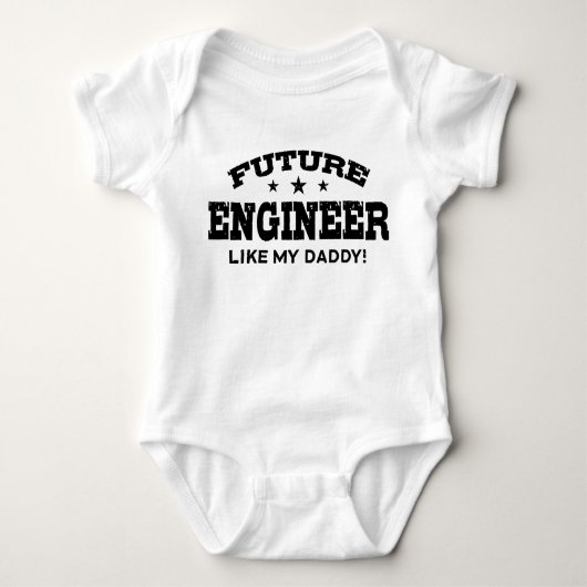 Future Engineer Like My Daddy ベビーボディスーツ (正面)