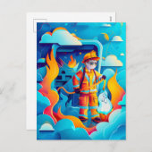 Future Firefighter Dream for Kids シーズンポストカード (正面/裏面)