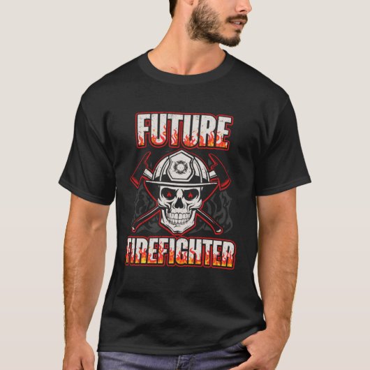 Future Firefighter Men Women Thin Red Line Firefig Tシャツ (正面)