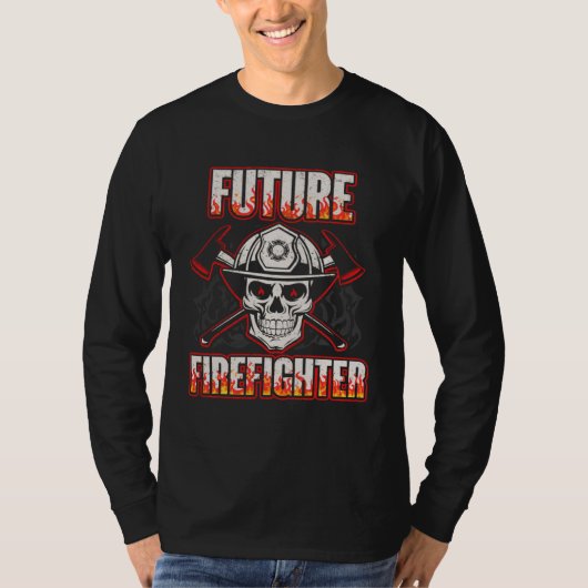 Future Firefighter Men Women Thin Red Line Firefig Tシャツ (正面)