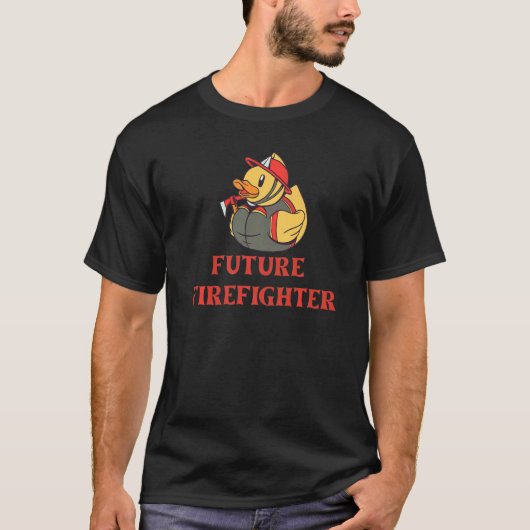 Future Firefighter Rubber Duck Fireengine Firesta Tシャツ (正面)