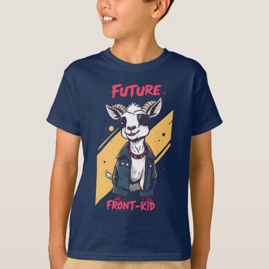 Future Frint-Front-Kid - Cool Goat Playground Punk Tシャツ (正面)