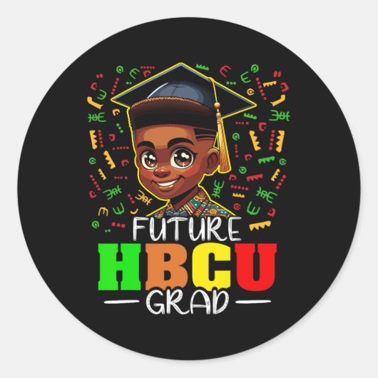 Future Hbcu卒業式ブラックボーイグラードHbcu ラウンドシール (正面)