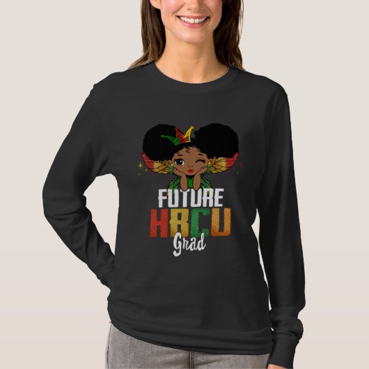 Future HBCU Grad Afro African Black Girls Kid Futu Tシャツ (正面)