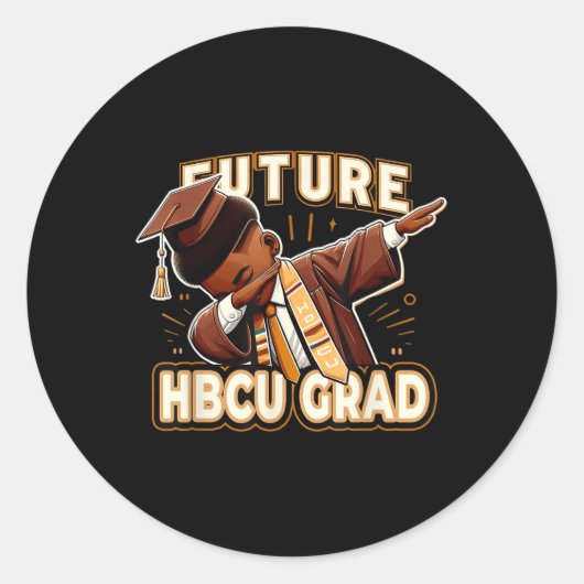 Future Hbcu Grad Black Excellence Graduation Stude ラウンドシール (正面)