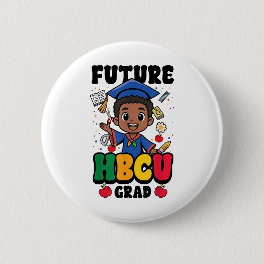 Future Hbcu Grad Boy Black History College Gradeta 缶バッジ (正面)