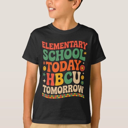 Future hbcu grad, elementary school hbcu tomorrow  tシャツ (正面)