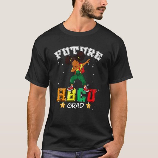 Future HBCU Grad Graduate Girl Afro Black College  Tシャツ (正面)