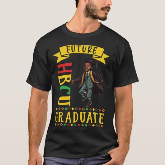 Future HBCU Grad History Black College Youth Black Tシャツ (正面)