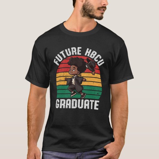 Future HBCU Grad History Black College Youth Black Tシャツ (正面)