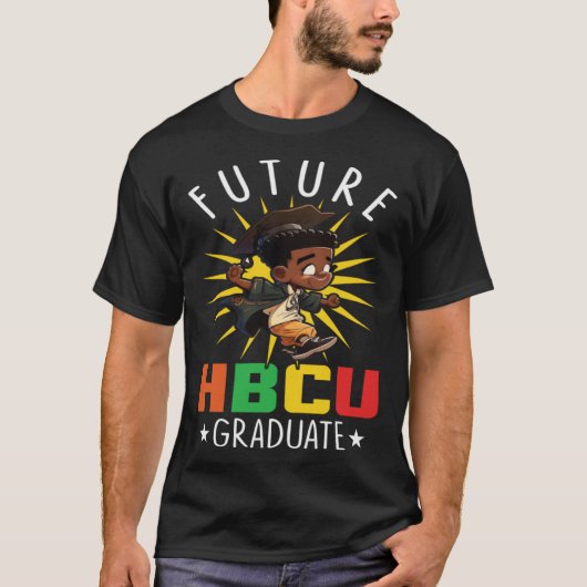 Future HBCU Grad History Black College Youth Black Tシャツ (正面)
