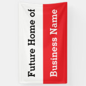 Future Home of Business Name白黒と赤 横断幕 (縦)