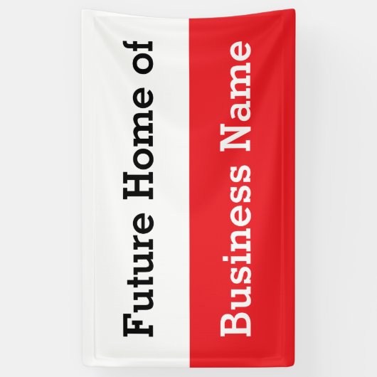 Future Home of Business Name白黒と赤 横断幕 (縦)