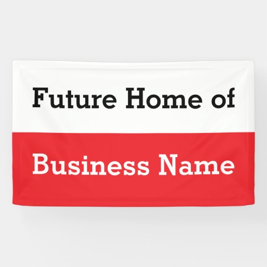 Future Home of Business Name白黒と赤 横断幕 (横)