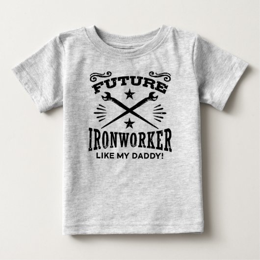 Future Ironworker Like My Daddy ベビーTシャツ (正面)