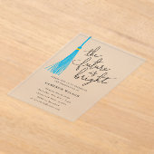 Future Is Bright Sky Blue Tassel卒業パーティー アクリル招待状 (レイダウン)