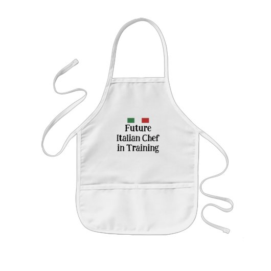 Future Italian Chef in Training Editable 子供用エプロン (正面)
