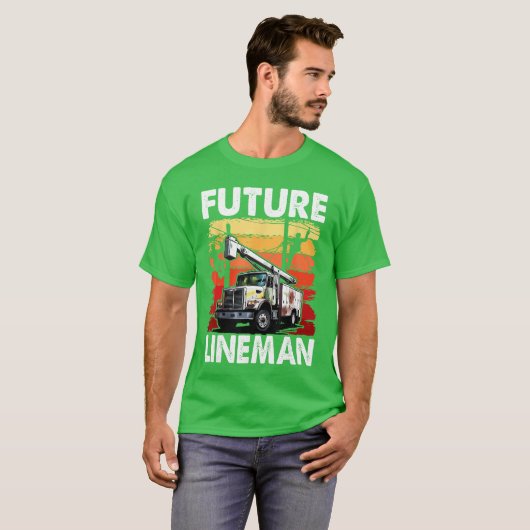 Future Lineman Bucketruck Kid Future Electric Cabl Tシャツ (正面フル)