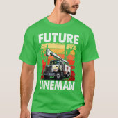 Future Lineman Bucketruck Kid Future Electric Cabl Tシャツ (正面)