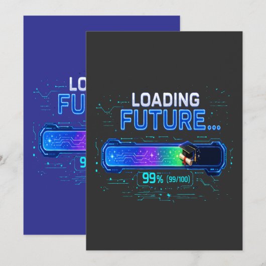 Future Loading: 2026年卒業 招待状 (正面/裏面)