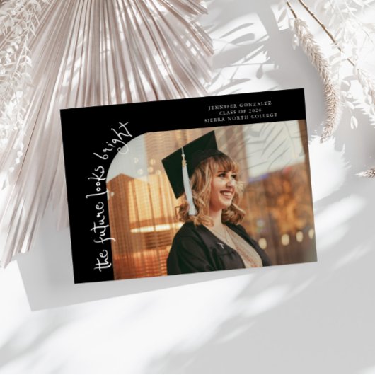 Future Looks Bright Black Curved Photo 案内状