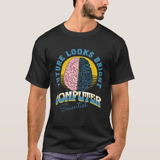 Future Looks Bright Computer Scientist College Gra Tシャツ (正面)
