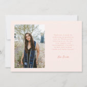 Future Looks Bright Peach Curved Photo 案内状 (裏面)