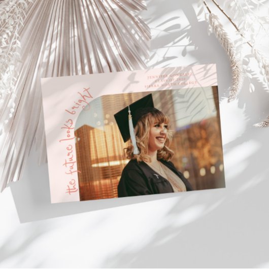 Future Looks Bright Peach Curved Photo 案内状