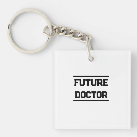 Future Medical Title Minimal Text Design キーホルダー (正面)