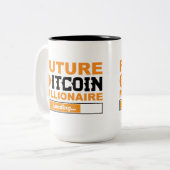 Future Millionaire Bitcoin Humor Cryptocurrency  ツートーンマグカップ (正面左)