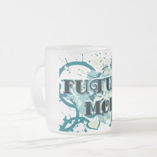 Future Mom -ハートと花 フロストグラスマグカップ (正面左)