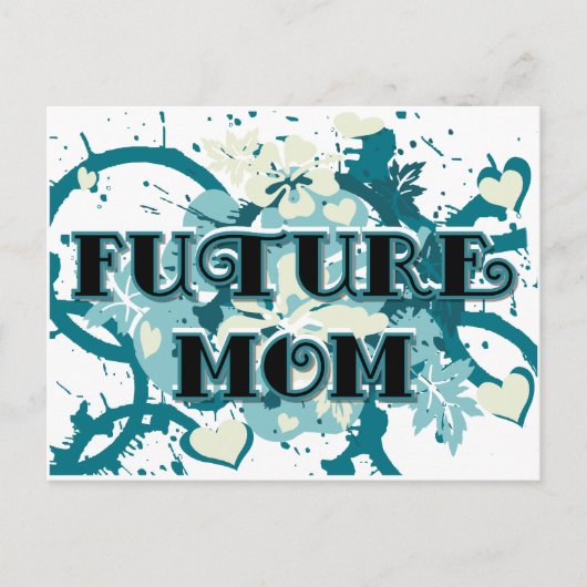 Future Mom -ハートと花 ポストカード (正面)