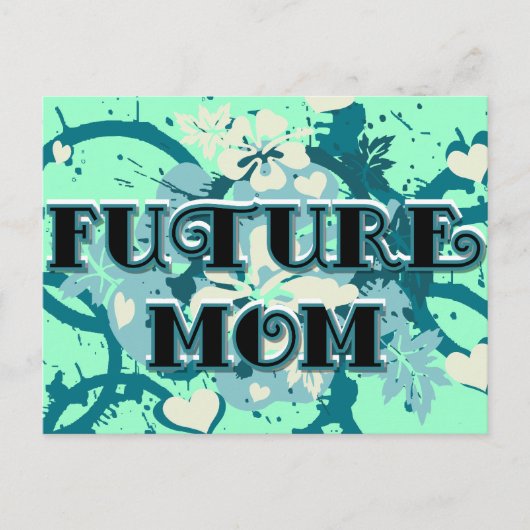 Future Mom -ハートと花 ポストカード (正面)